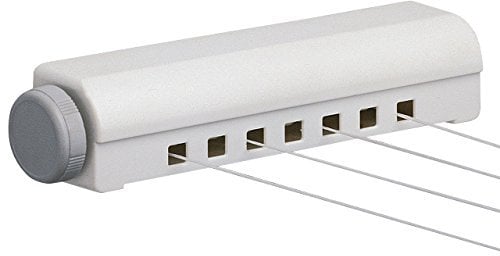 Rayen 0 Tendedero de Pared, Blanco y Gris, 6,5x30x6 cm, 14 Metros de tendido