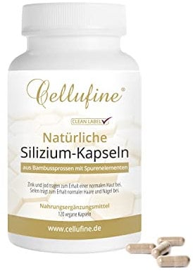 Cellufine® natürliches Silizium aus Bambus 75 mg - 120 Silzium Kapseln vegan, Silizium hochdosiert, Silicium Kapseln als Nahrungsergänzungsmittel, natürlich & ohne Konservierungsstoffe