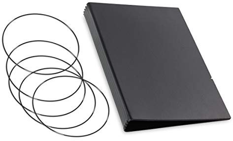 A5, revolutionäres, nachhaltiges X17-Konzept für Notizbuch Personal Organizer und Terminplaner/Hülle für 4 Hefte! Recyceltes Leder, schwarz, Made in Germany,17 Jahre Garantie*