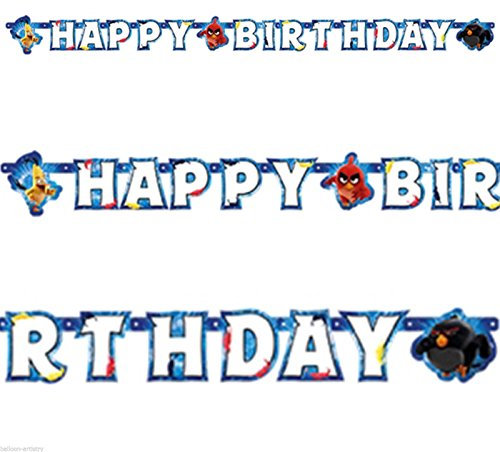 Amscan 9900934 1 m Angry Birds Film Buchstabe Banner