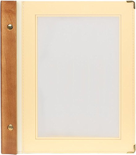 Securit Wood A5 Menukarte inkl. 2 dopplete Einlage für Menüs (für 4 Seiten A5) - Beige