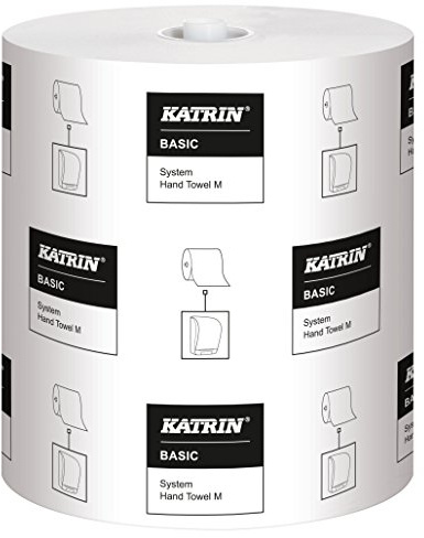Katrin Classic System 460201 Papierhandtuchrolle, 2-lagig, Weiß, 6 Stück, Mittel