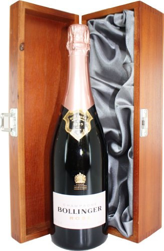 Bollinger Rose Champagne in Luxury Hinged Wooden Gift Box 75 cl