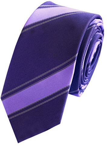 Fabio Farini - Herren Krawatte modern gestreift in 6cm Breite und 150cm Länge - Unterschiedliche Männer Schlipse mit Streifen Lila