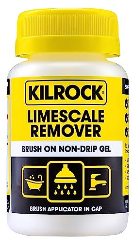 Kilrock Limescale Remover Brush On Non-Drip Gel 160ml - Brush Applicator in Cap - Dissolves Hard Water Stains and Heavy Build-ups - Perfect for Bath Rims, Sinks, Taps and Shower Heads