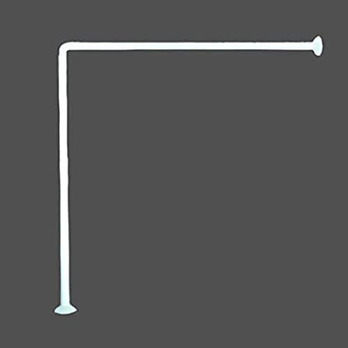 MSV Eck Duschstange 80x80cm aus Aluminium in weiß, 80x80x2.5 cm, White, 80x2.5x2.5 cm