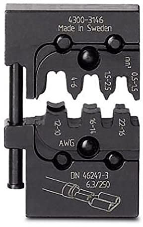 PHOENIX CONTACT CRIMPFOX-M SC 6/DIE Ersatzgesenk für Crimpfox-M Presszange, 0.5 mm²-6 mm² Nicht Isolierte Flachsteckhülsen, Schwarz