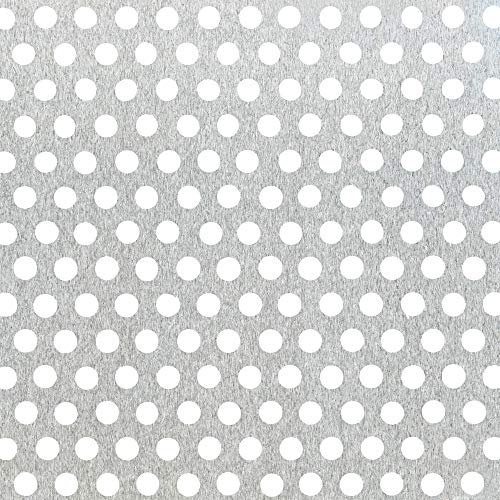 Alberts 467043 Chapa perforada, Perforación circular, Aluminio, natural, 250 x 500 x 1,5 mm