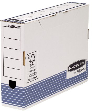 Bankers Box System 80 mm Foolscap Transfer Files with Fastfold - Blue, Pack of 10