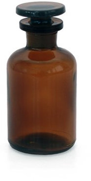 Apothekerflaschen 1 x 50 ml - Farbe: Braun - inkl. Glasstopfen * Enghalsflasche Apothekerglas Stopfenflasche Laborflasche Laborglas Rundschulterflasche*