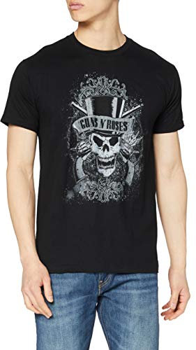 AWDIP Officiel Guns N Roses Faded Skull T-Shirt, Noir, XL Homme