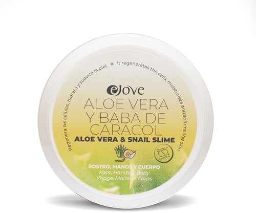 Ejove Aloe Vera Creme auf Basis von Schneckenschleim 200 ml | Feuchtigkeitspflege für Gesicht Hände und Körper | Anti-Falten und Regeneration | Für empfindliche und reife Haut geeignet