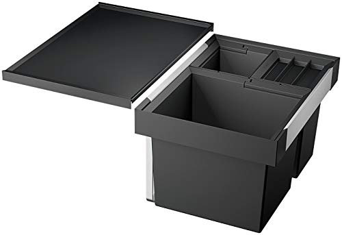 BLANCO FLEXON II XL 60/3 | Abfall Müllsystem | für 60 cm breite Unterschränke | System zum Einbau in Schubladen | 1 x 30l und 2 x 8l Eimer | 1 x Eimerdeckel 8l | Minimale Einbauhöhe: 355 mm