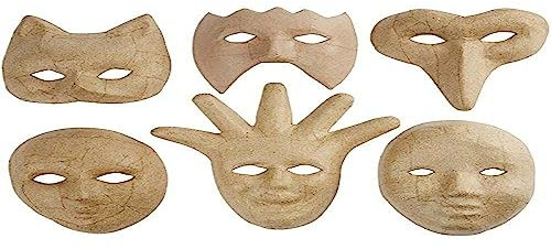 Mittlere Masken, H: 12–21 cm, 6 Stück