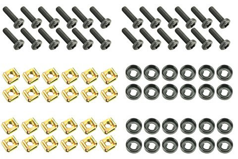 Adam Hall Hardware 5928M2424er Set Schrauben mit Käfigmutter und Unterlegscheibe im Beutel M6 x 20 mm