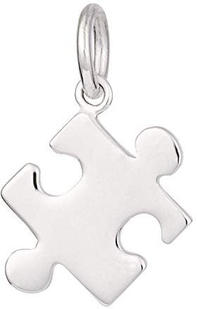 Lily Charmed Sterling Silver Jigsaw Puzzle Piece Charm with universal clasp for Women. Designed in the UK