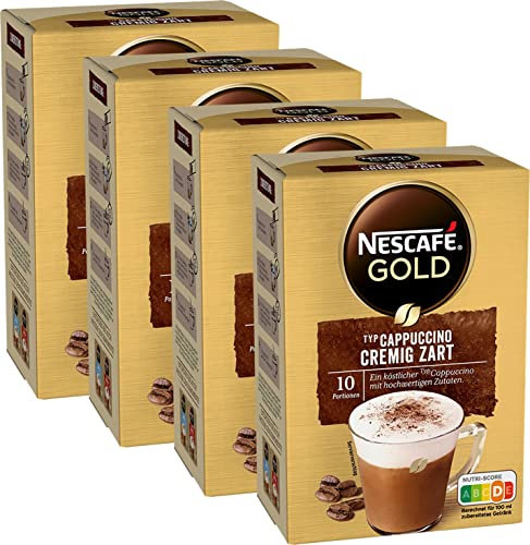 NESCAFÉ Gold Type Cappuccino Cremig Zart - Polvo de grano soluble con cafeína, 4 x 140 g (10 barras de 14 g)