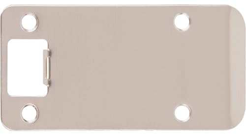 Stone Harbor Hardware Round Corner Extended Lip Strike Plate, 2-1/4 x 4, (4-1/2 Overall Length), Satin Nickel