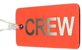 Aero Phoenix Doppelseitiger Crew Taschenanhänger - 1 Stück - Flexibel - Polyurethan (PU) - 9,5 cm x 5,7 cm - Blau, Rosa, Rot, Weiß, Gelb
