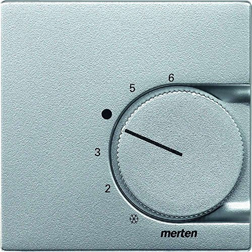 Schneider Electric Merten 536260 Zentralplatte für Raumtemperaturregler-Einsatz mit Wechselkontakt, aluminium, System M, Made in Germany