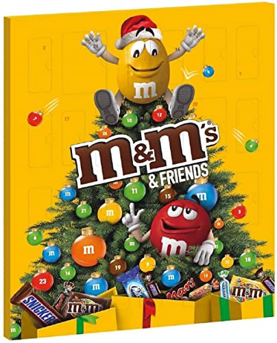 M&M'S & Friends Adventskalender mit M&M'S, Bounty, Mars, Milky Way, Snickers und Twix I 361 g Süßigkeiten zum Verschenken und für Weihnachten