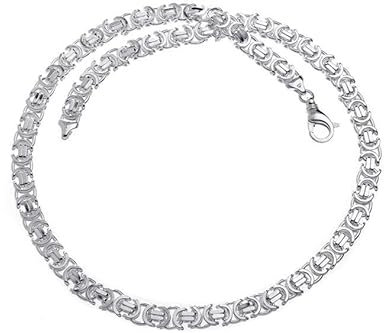 Silberketten Store flache Königskette Herren 925 Sterling Silber 9 mm Breite I Männer Silberkette mit Karabiner Verschluss I nickelfrei und hochglanzpoliert