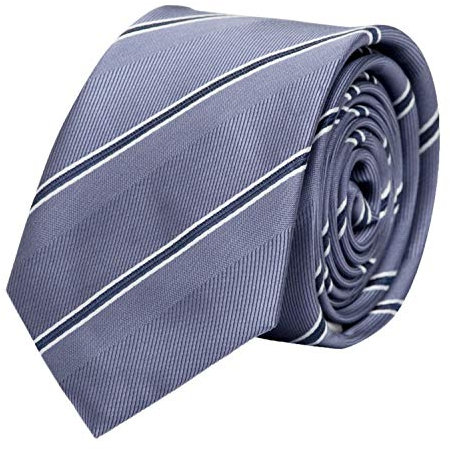 Fabio Farini - Elegante Herren Krawatten gestreift - 6cm/8cm Breite - Männer Schlips als Geschenk oder Anlässe dunkelgrau schwarz weiß 6cm