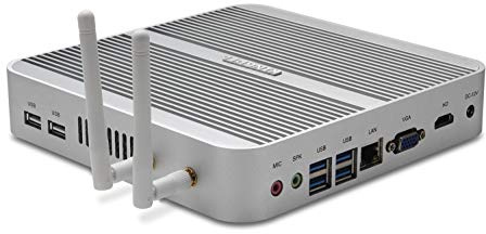 KINGDEL Fanless Home Computer, HTPC with i5-4200U CPU, 8GB RAM, 128GB SSD, 1TB HDD, HD, VGA, 4*USB 3.0, Metal Case PC W-11 Pro
