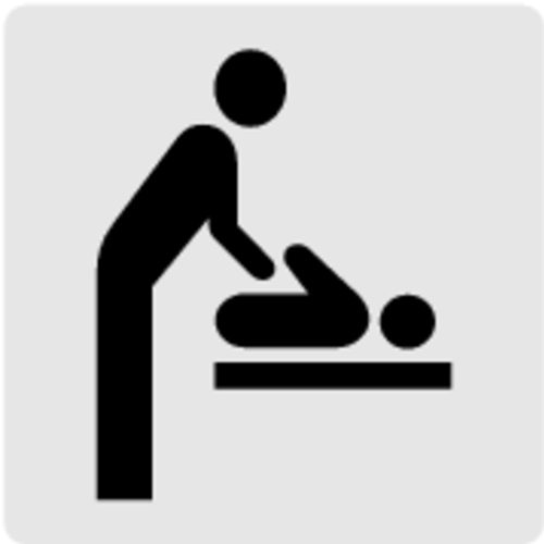 H.Klar Schild Alu Piktogramm Baby Wickelraum Selbstklebend 60x60mm
