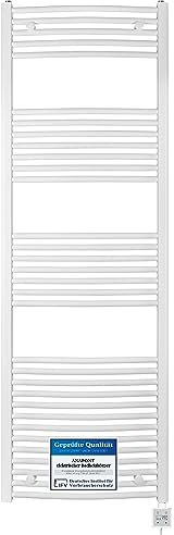anapont Scaldasalviette elettrico da bagno, curvo, bianco, timer, funzione timer, scaldasalviette, riscaldamento da bagno, radiatore elettrico, prodotto in Germania