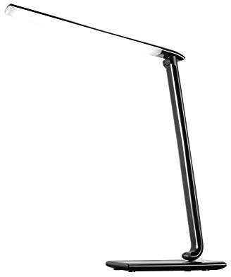 Solight LED schreibtischlampe büro, Berührungssteuerung, 12W, wählbare Lichtfarbe, schwarzer glanz