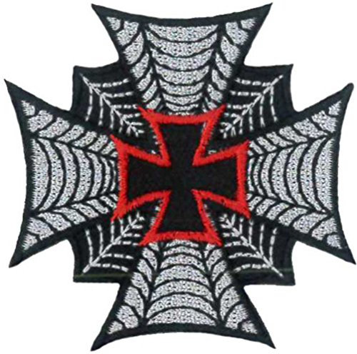 Malteser Kreuz Web gestickt Patch 6 x 6 cm