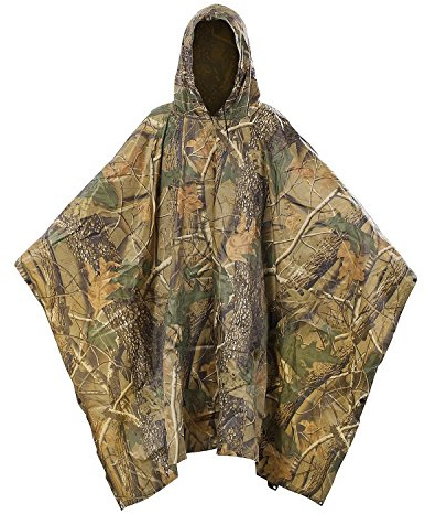 Yosoo Multifunction Poncho Camouflage Military Rain Portable Jackets Raincoat Waterproof Maple Leaf Pattern for Camping Hiking