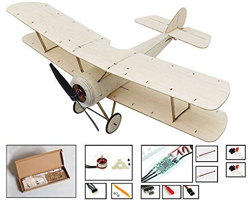 Avion télécommandé en bois de balsa/balsa avec envergure 378 mm - Kit de construction avec système d'alimentation K0604