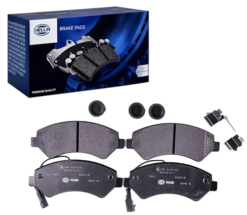 HELLA 8DB 355 023-011 Brake pad set - with integrated wear warning contact - T2472 - for e.g. FIAT