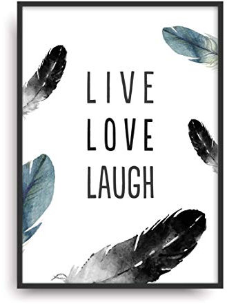 Fine Art Kunstdruck LIVE LOVE LAUGH Poster Print Plakat moderne Vintage Deko Bild ohne Rahmen DIN A4 Geschenk