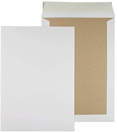 MASHPAPER Papprückwandtaschen C4 229x324mm - Weiße Versandtaschen ohne Fenster mit Graupappe verstärkt DIN C4 Format 125 Stück