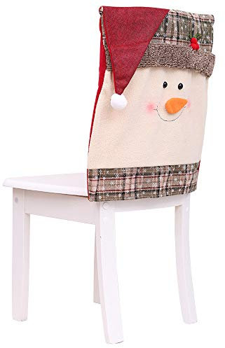 Ansenesna Weihnachten Stuhlhussen Dekoration Rot Stuhlüberzüge Weihnachts Festlich Husse Für Küchentisch Stuhl (B)