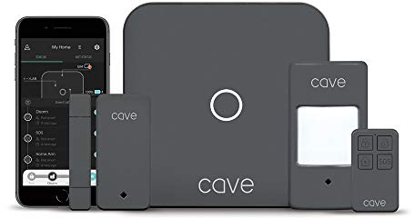 Veho Cave Smart Home Wireless Security Alarm System Starter Kit with Hub/ Motion Sensor/ Contact Sensor/ Remote Control with Smartphone App for iOS And Android (VHS-001-SK)