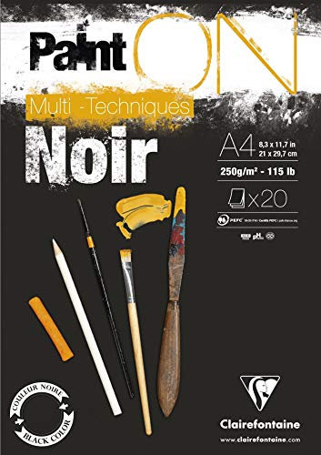 Clairefontaine - Papel de dibujo (50 x 65 cm), color negro