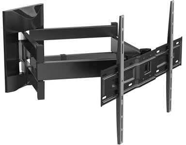 Meliconi Slimstyle Plus 600 SDRP, supporto a pantografo da parete per TV a schermo piatto da 50’’-82’’, orientabile in oriz. e vert., VESA 300-400-600, colore nero, adatto anche per TV OLED