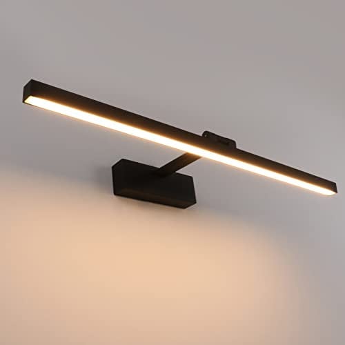 Klighten Lampara Espejo Baño Luz Led 60cm, 18W 1170 Lumen, Impermeable IP44 , Aplique Moderno, Blanco Cálido 3000K, Nero