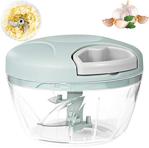Tritatutto Manuale, 520ml, per Cipolla Insalata, Pesto, prezzemolo, di Patate, salame/Lavatrice a Tagliare Noci, Vaniglia, Alimenti per Bambino (Verde)