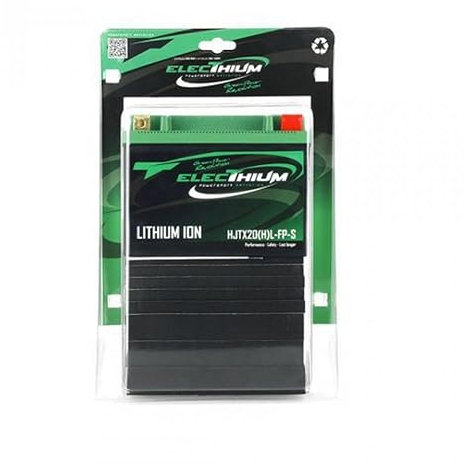 Batterie Lithium Electhium compatible avec Moto Moto Guzzi 1100 Fionda 2005 HJTX20(H) L-FP-S / YTX20L-BS / 12.8V 7Ah