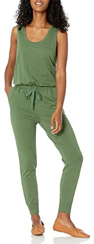 Amazon Essentials Women's Studio Terry Jumpsuit (Available in Plus Size), Military Green, XL