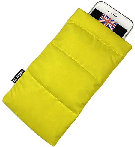 SAFACUS Thermal Phone Case for Outdoor Camping Beach Skiing - Prevents Freezing & Overheating, Extends Battery Life, Drop Proof, for Smart Phone Pouch Cover Bags (Yellow)