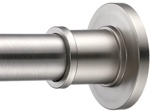 BRIOFOX Tringle à rideau de douche industrielle – Ne rouille pas, antidérapante, en acier inoxydable, nickel et nickel