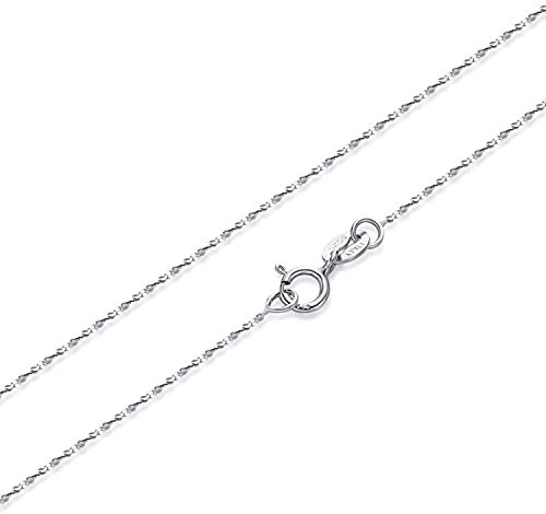 HOMEYU 925 Sterling Silber Kette Zarte Italienische Panzerkette Kette für Frauen Mädchen Box Kette Kabelkette Halskette 16/18 Zoll