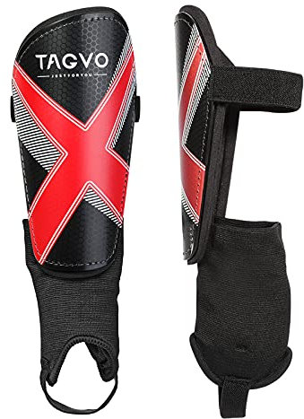 TAGVO Schienbeinschoner Kinder Fussball, Herren und Damen Schienbeinschoner Fußball, Kinder Schienbeinschoner Fußball mit Knöchel Ärmeln Schutz für Jungen Mädchen