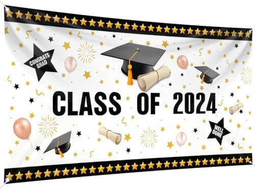 Aviski Graduation Banner 2022, 78 x 109,2 cm, Stoff, Congrats Grade Banner, Party Supplies, Foto Prop Booth Hintergrund, Indoor/Outdoor